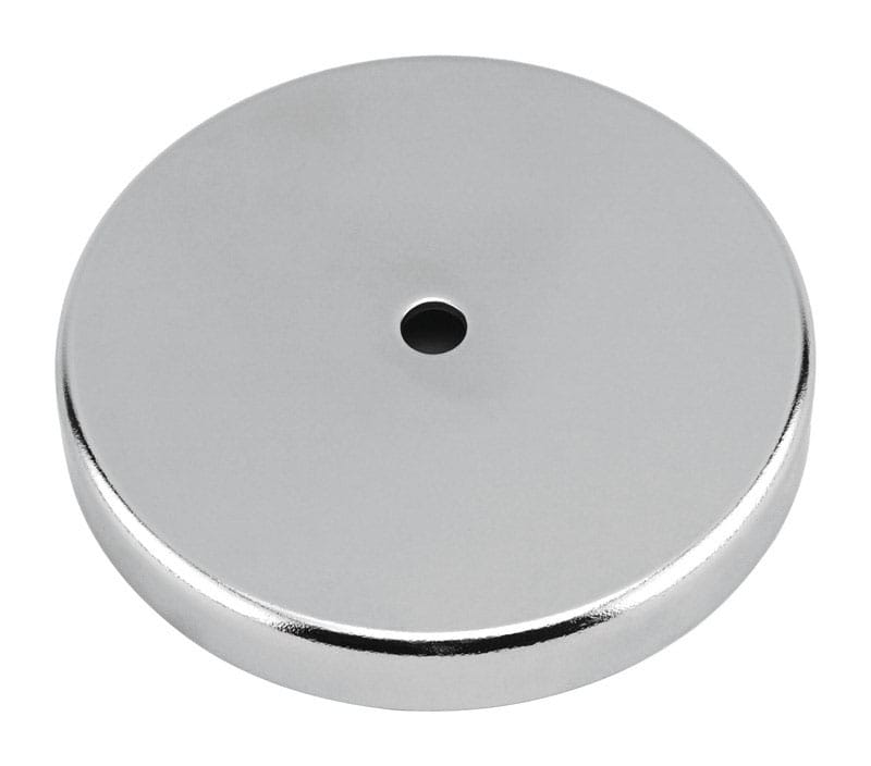 Magnet Source 07217 .303 in. L X 2.04 in. W Silver Round Base Magnet 25 lb. pull 1 pc