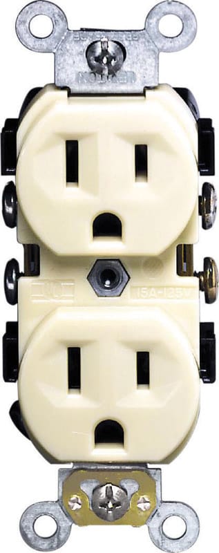 Leviton 0CR15-0IS 15 amps 125 V Duplex Ivory Outlet 5-15R 1 pk