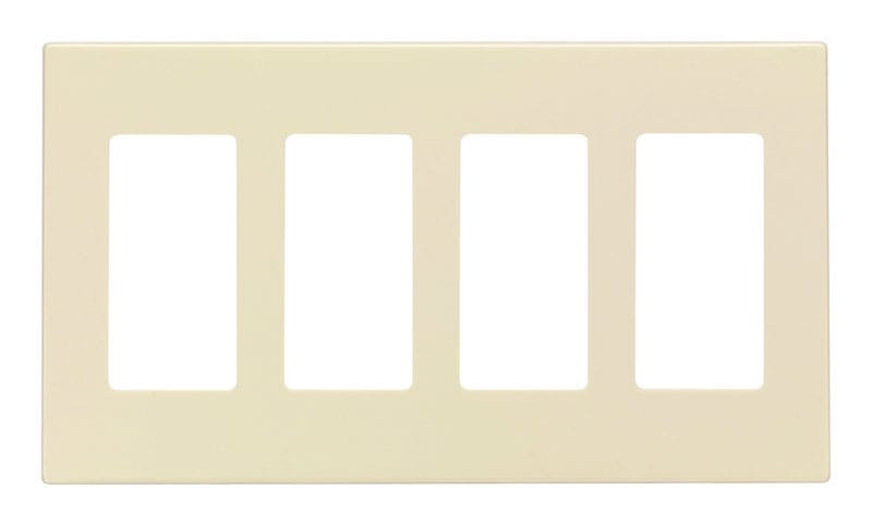 Leviton 80312-T Almond 4 gang Polycarbonate Decorator Screwless Wall Plate 1 pk