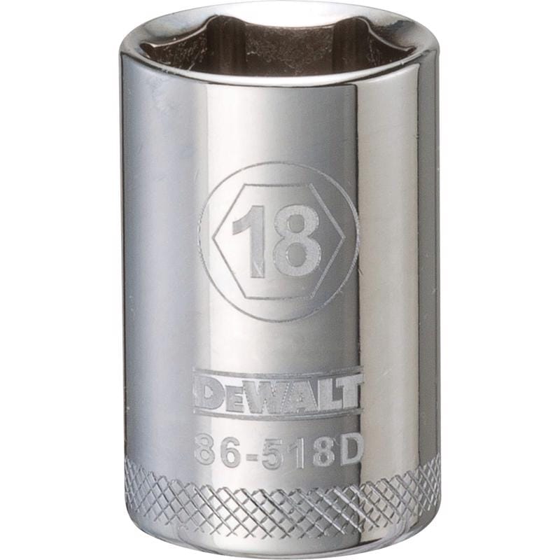 Dewalt DWMT86518OSP 18 mm X 1/2 in. drive Metric 6 Point Socket 1 pc