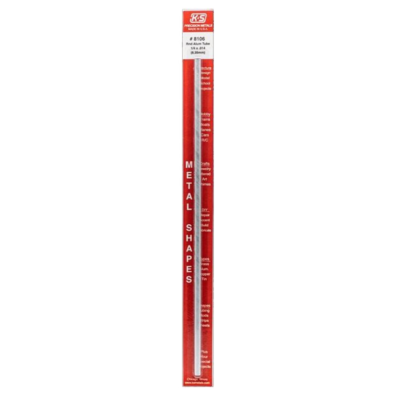 K&S 8106 1/4 in. D X 1 ft. L Round Aluminum Tube