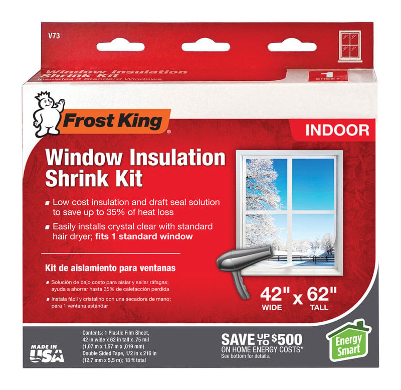 Frost King V73H Indoor Window Film Insulator Kit 62 in. L X 42 in. W 1 pk