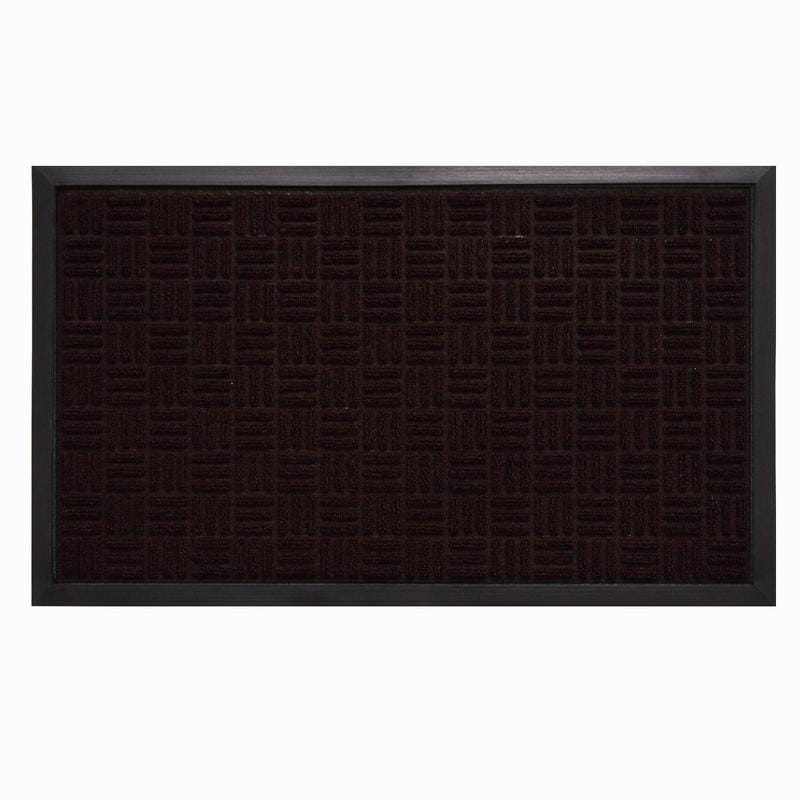 Sports Licensing Solutions 58805 18 in. W X 30 in. L Brown Parquet Rubber Door Mat