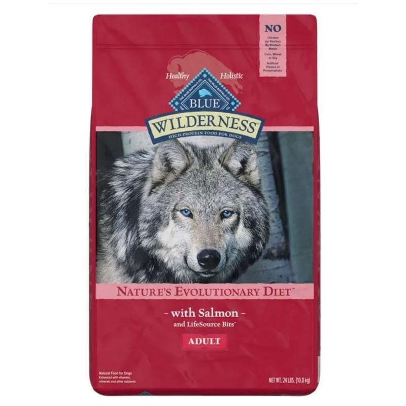 Blue Buffalo 597207 Blue Wilderness Adult Salmon Dry Dog Food Grain Free 24 lb