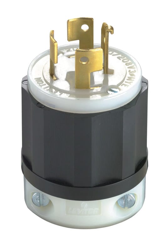 Leviton 07411-00C Industrial Nylon Non-Grounding Plug Non-NEMA 4 Pole 4 Wire