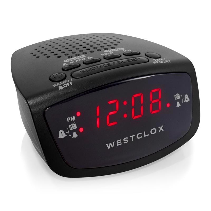 Westclox 80209 Black Alarm Clock Digital Plug-In