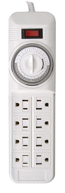 Woods 22575WD Indoor 8 Outlet Timer Power Strip 125 V White