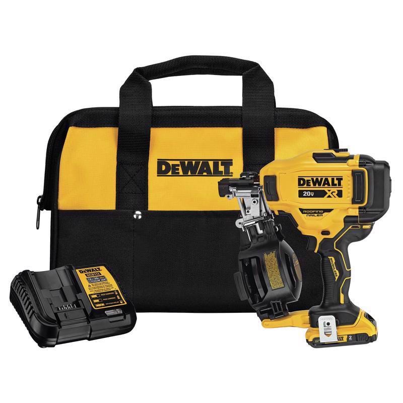 Dewalt DCN45RND1 20V MAX Cordless 15 deg Coil Roofing Nailer Kit (Battery & Charger) 20 V