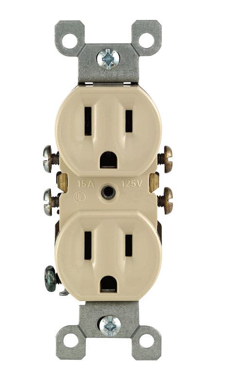 Leviton C31-0R320-00I 15 amps 125 V Duplex Ivory Outlet 5-15R 1 pk
