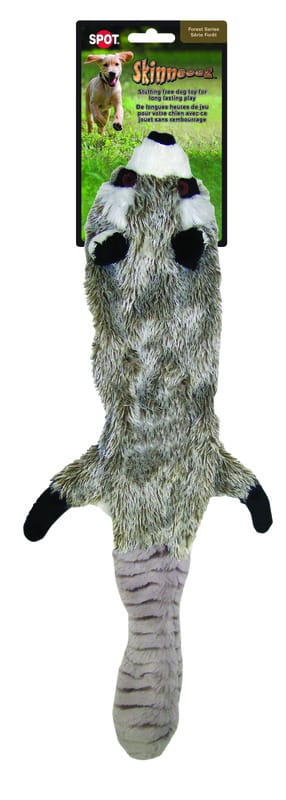 Spot 8120 Skinneeez For Dog Multicolored Plush Raccoon Dog Toy Large 1 pk
