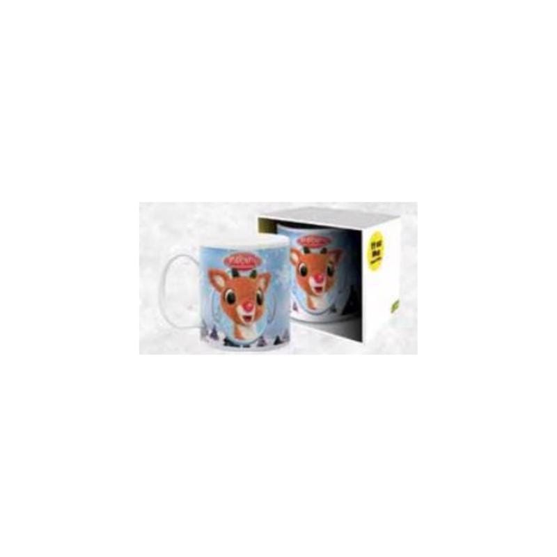 NMR 47298 11 oz White BPA Free Rudolph the Red Nosed Reindeer Mug