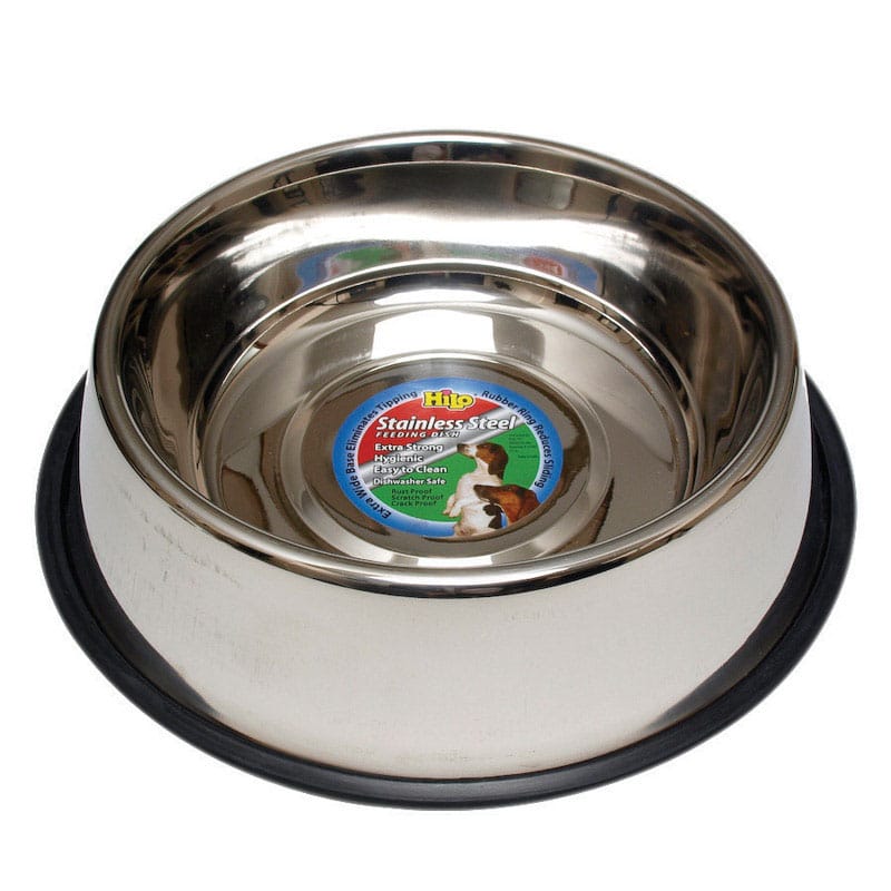Hilo ZW142 96 Silver Plain Stainless Steel 96 oz Pet Dish For Dogs