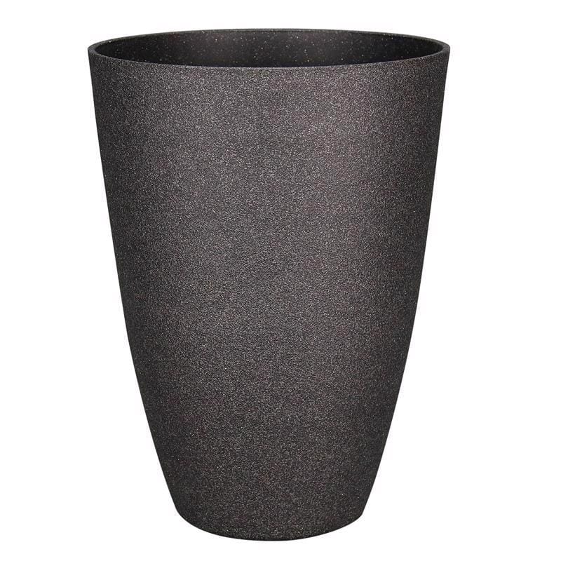 L&G PVC2016SCI 21.9 in. H X 16 in. D Polyresin Speckle Tall Planter Charcoal