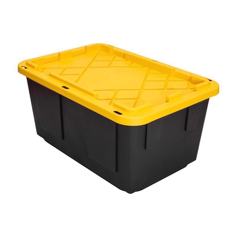 Greenmade 691286 27 gal Black/Yellow Snap Lock Storage Box 14.7 in. H X 20.4 in. W X 30.4 in. D Stackable