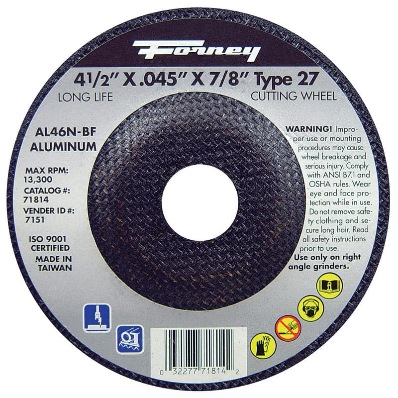 Forney 71814 4-1/2X.045X7/8" Cut Off Whl