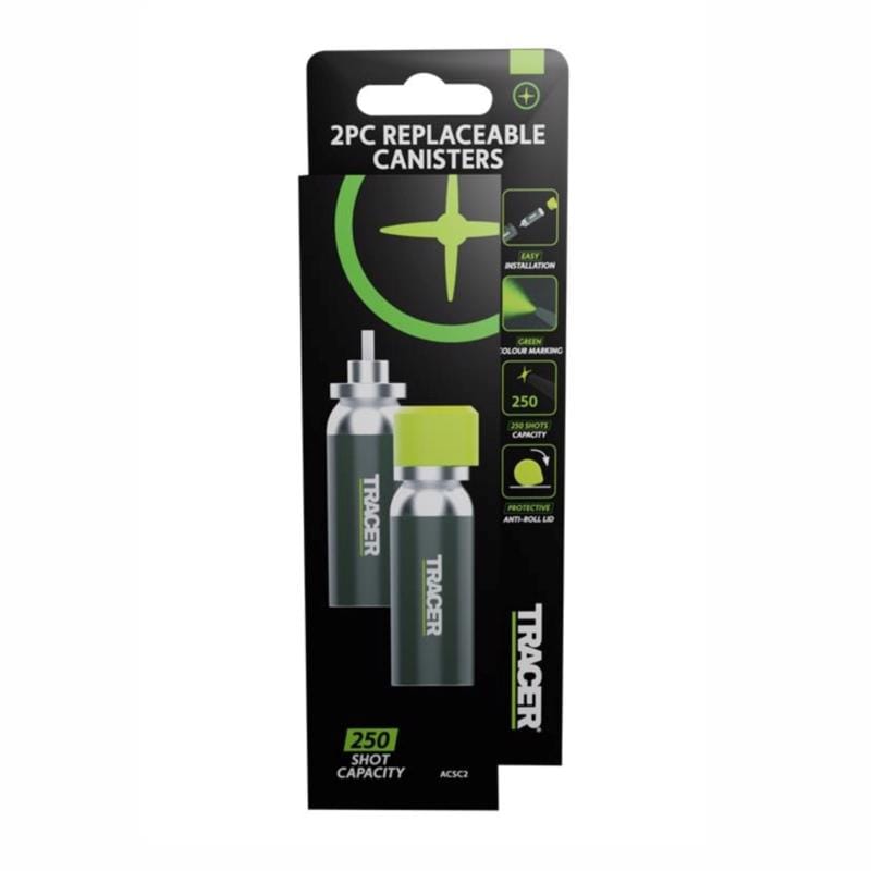 Tracer ACSC2-NA TrueShot 1 oz Hi-Visibility Replacement Chalk Canister Fluorescent Green 2 pk