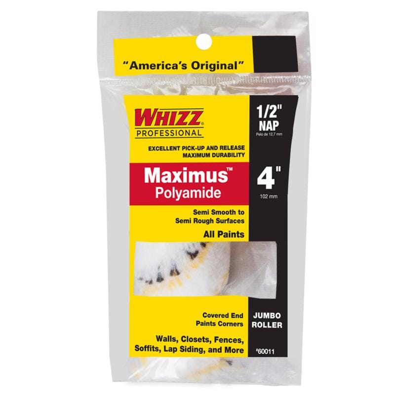 Whizz 60011 Maximus Polyamide Fabric 4 in. W X 1/2 in. Jumbo Mini Paint Roller Cover 1 pk