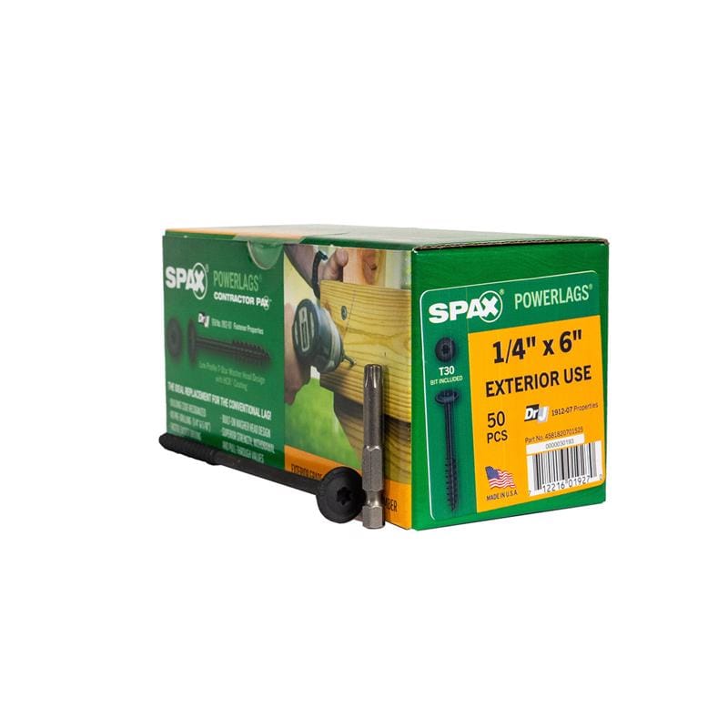 Spax 4581820701525 PowerLags 1/4 in. in. X 6 in. L T-30 Washer Head Serrated Structural Screws