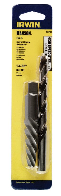 Irwin 53706 Hanson 19/64 in. X 13/32 in. D High Speed Steel Drill Bit Extractor Set 7 in. 1 pc