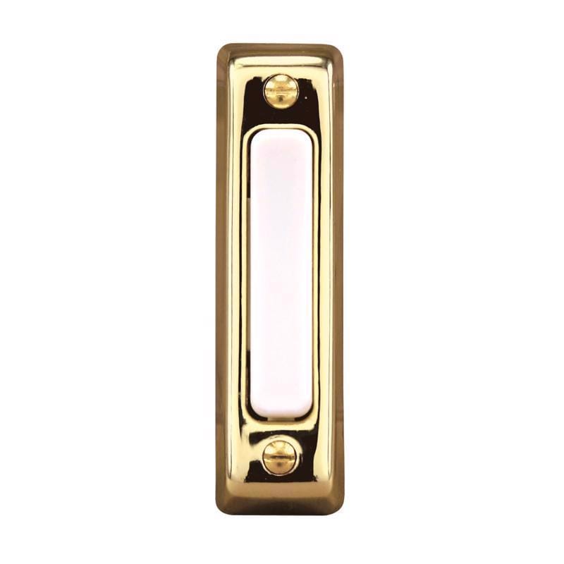 Heath Zenith 18000112 Polished Brass Plastic Wired Pushbutton Doorbell
