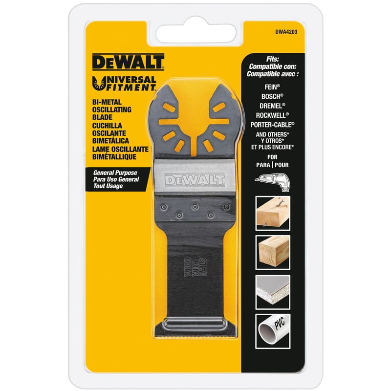 Dewalt DWA4203 Universal Fitment High Speed Steel Wood with Nails Oscillating Blade 1 pc
