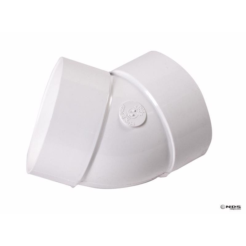 Plastic Trends 4P03 NDS Schedule 35 4 in. Hub each X 4 in. D Hub PVC Elbow 1 pk