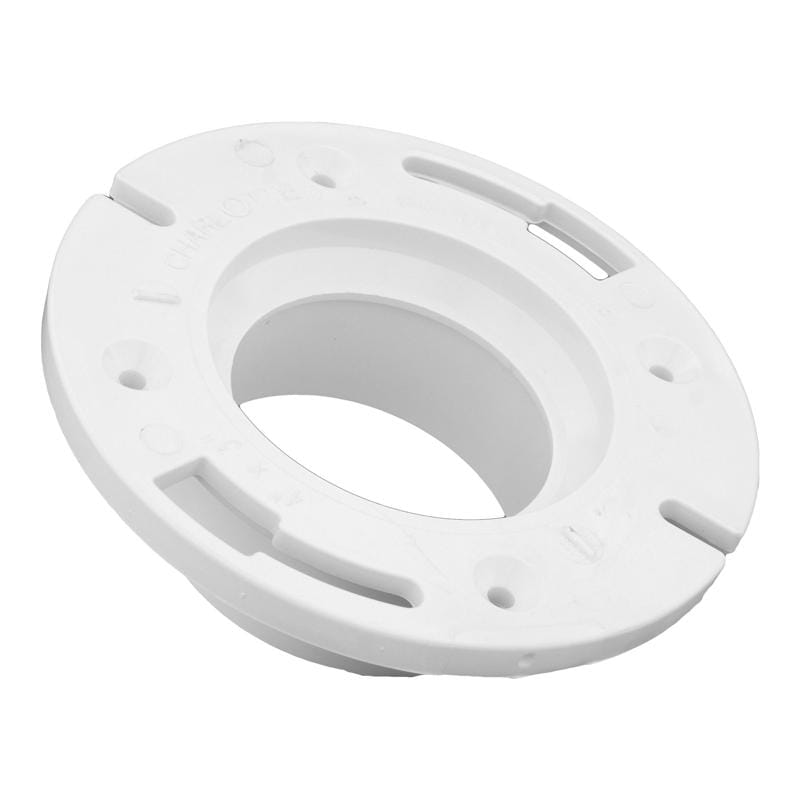 Charlotte Pipe PVC 00800S 0600 Schedule 40 4 in. Hub X 3 in. D Hub PVC 7 in. Closet Flange 1 pk