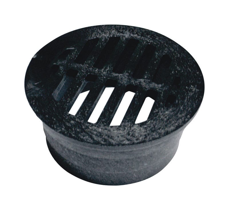 NDS 14 3 in. Black Round Polyethylene Drain Grate
