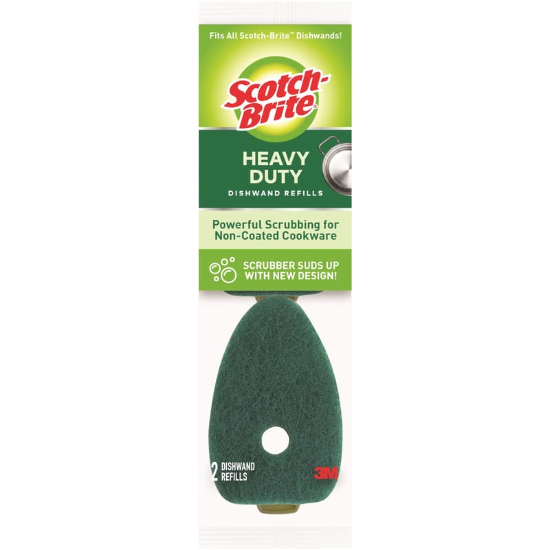 Scotch-Brite 481-7-RSC Heavy Duty Dishwand Scrubber Refill For Kitchen 2 pk