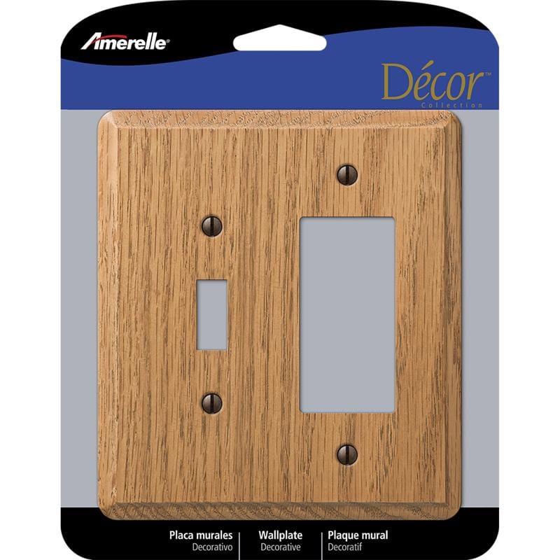 Amerelle 901TRL Contemporary Brown 2 gang Wood Decorator/Toggle Wall Plate 1 pk