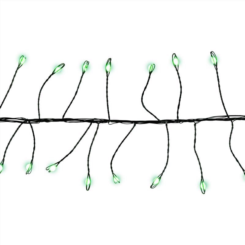 Celebrations BSCCX250GRA LED Big Seed Cluster Green 250 ct String Christmas Lights 10 ft.