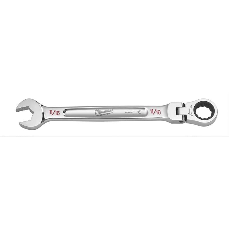Milwaukee 45-96-9817 11/16 in. X 11/16 in. 12 Point SAE Flex Head Combination Wrench 9.19 in. L 1 pc