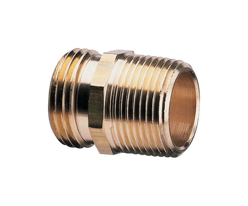 Gilmour 855714-1001 3/4 in. Brass Threaded Double Male Hose Connector