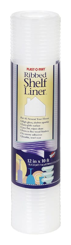 Warp'S SPM110C Plast-O-Mat 10 ft. L X 12 in. W Clear Non Adhesive Ribbed Shelf Liner