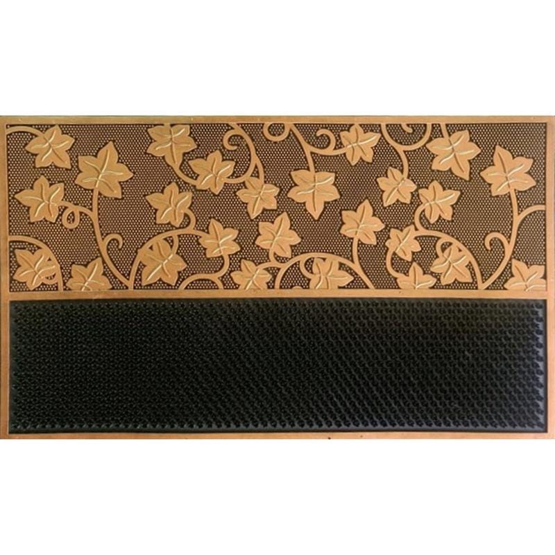 Direct Home Textiles Goup FSE-1830-01 30 in. W X 18 in. L Black/Brown Rubber Door Mat