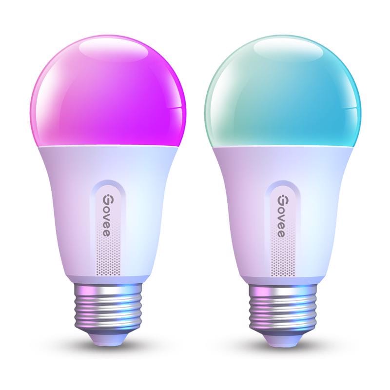 Govee B6004AC1 A19 E26 (Medium) Smart-Enabled LED Bulb Color Changing 60 Watt Equivalence 2 pk