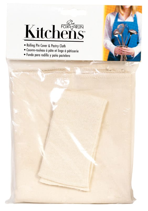 Fox Run 4176 Kitchens 23.5 in. L X 19.5 in. D Cotton Pastry Cloth and Rolling Pin Cover White