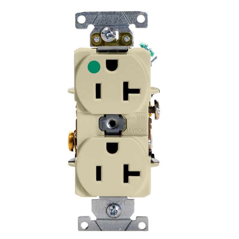 Leviton 08300-0HI 20 amps 125 V Duplex Ivory Heavy Duty Hospital Grade Outlet 5-20R 1 pk