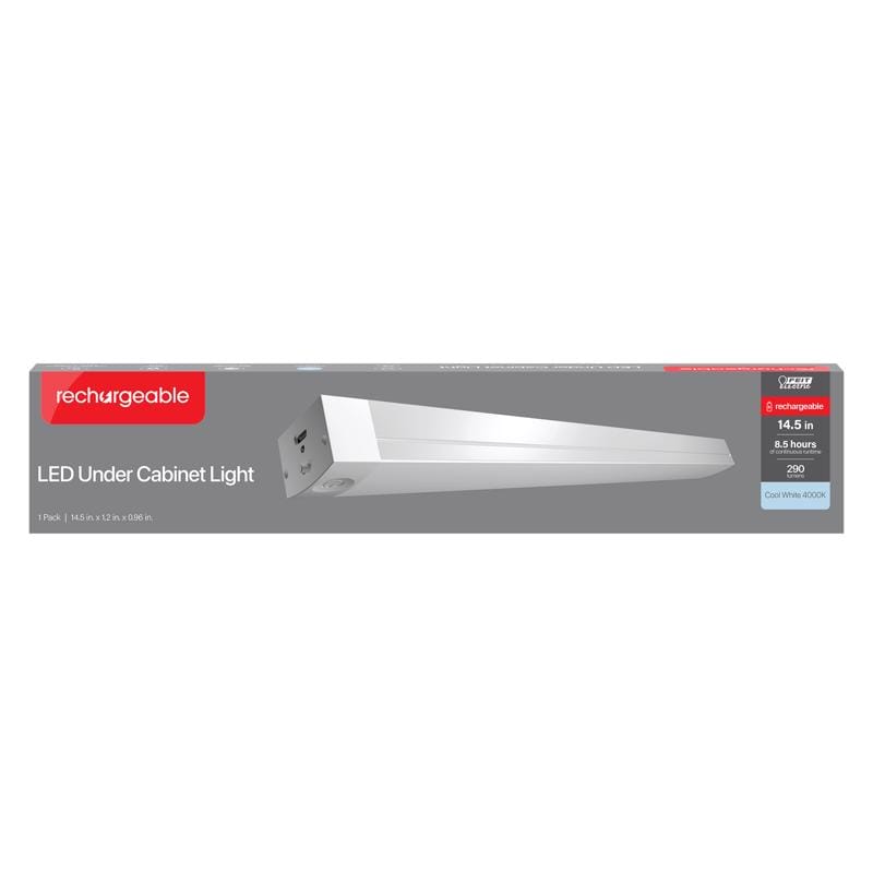 Feit UCL14.5/840/BAT 14.5 in. L White Battery Powered LED Under Cabinet Light Strip 290 lm