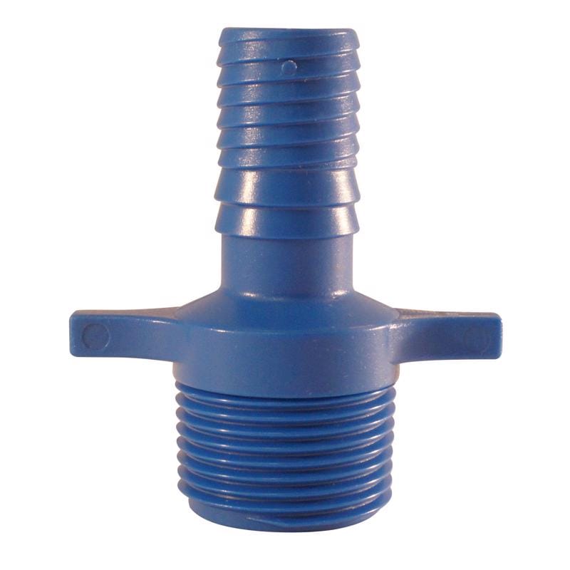 Apollo ABTMA341 Blue Twister 3/4 in. Insert in to X 1 in. D MPT Polypropylene Irrigation Hose Adapter 1 pk