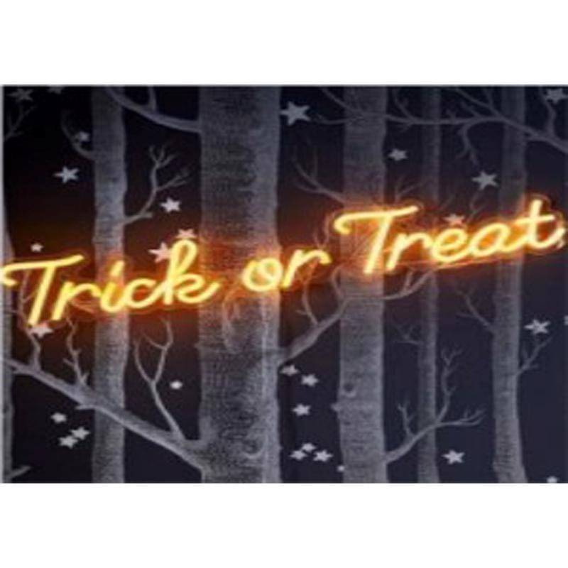 Celebrations 1TS05E11 Orange 4 in. LED Prelit Trick or Treat Wall Decor
