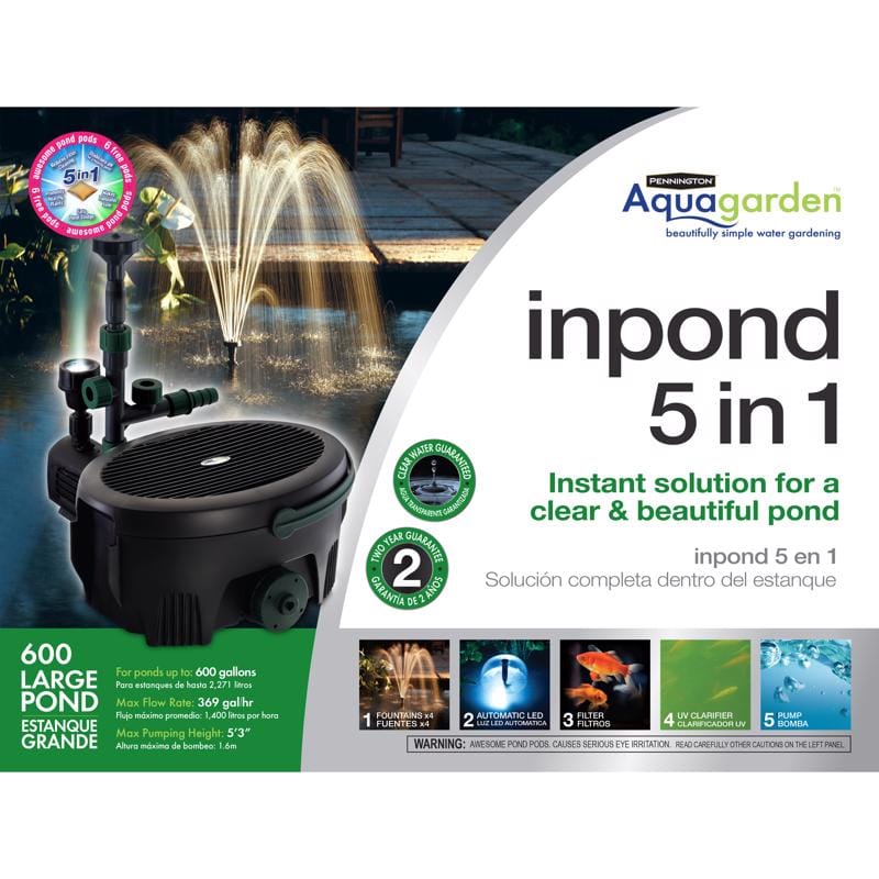 Pennington 100541845 Aquagarden 369 gph Pond Pump Kit