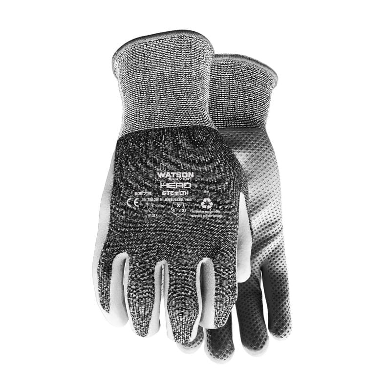 Watson Gloves 373-L Stealth L Nitrile/Polyester Knit Hero Black Gloves