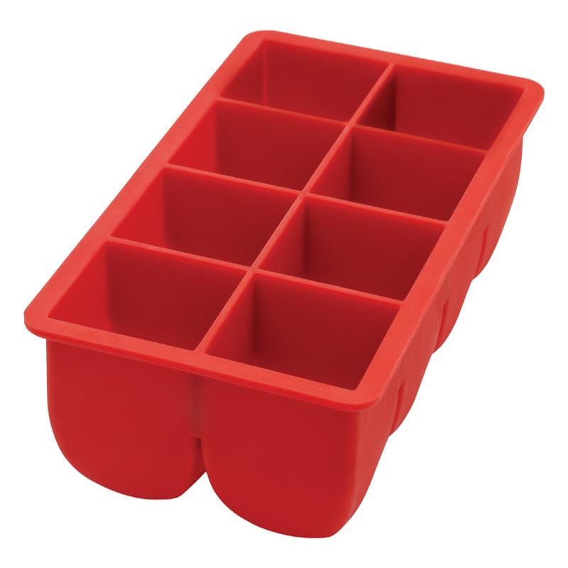 Harold Import 43748 Red Silicone Ice Cube Tray 8 cubes