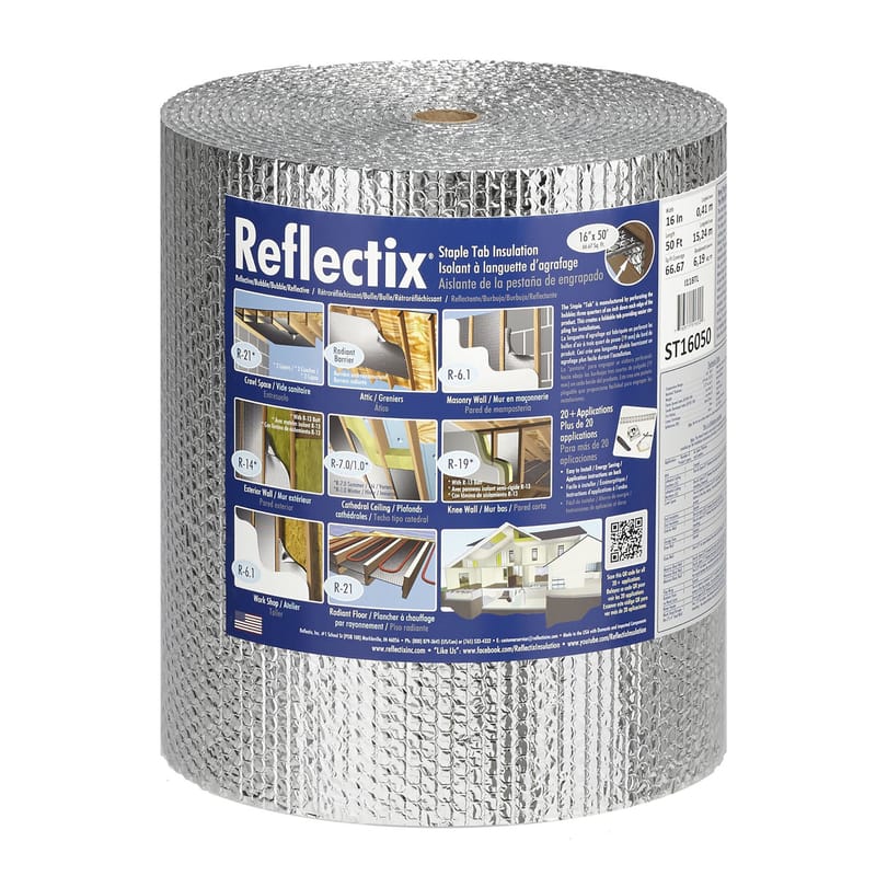 Reflectix ST16050 16 in. W X 50 ft. L X 0.31 in. R-3.7 to R-21 Reflective Radiant Barrier Foil Insulation Ro