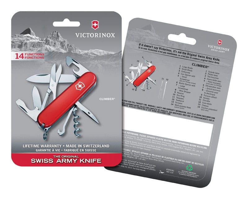Victorinox 1.3703.B1 Climber Red 420 HC Stainless Steel 3-4 in. Multi-Function Knife