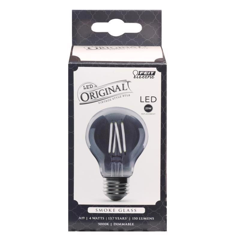 Feit AT19/SMK/VG/LED A19 E26 (Medium) Filament LED Bulb Smoke Daylight 25 Watt Equivalence 1 pk