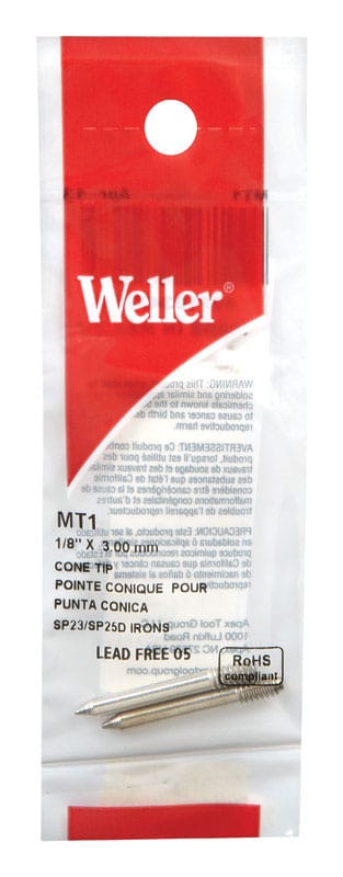 Weller MT1 Lead-Free Soldering Tip 1/8 in. D Copper 2 pc