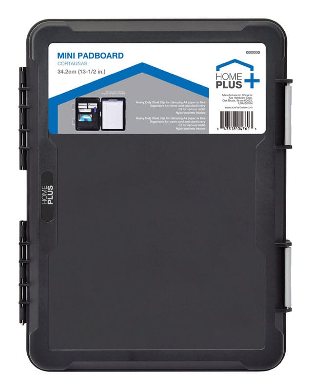 Home Plus AC320094 Letter Size Plastic Side Opening Storage Clipboard