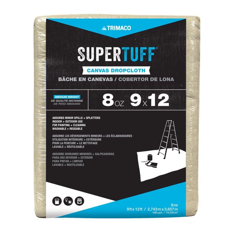 Trimaco 58901 SuperTuff 9 ft. W X 12 ft. L 8 oz Canvas Drop Cloth 1 pk
